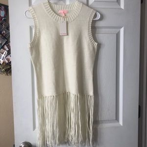 NWT ASOS Sleeveless Fringe Knit Crop Top
